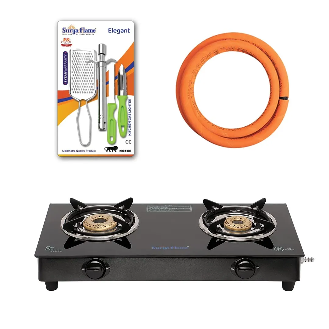 1 SF LPG STOVE 2B LIFESTYLE MS NA..vb|1 SF HOSE PIPE 1.5 MTR..|1 SF SPARK LIGHTER - ELEGANT (PACK OF 4)..vb