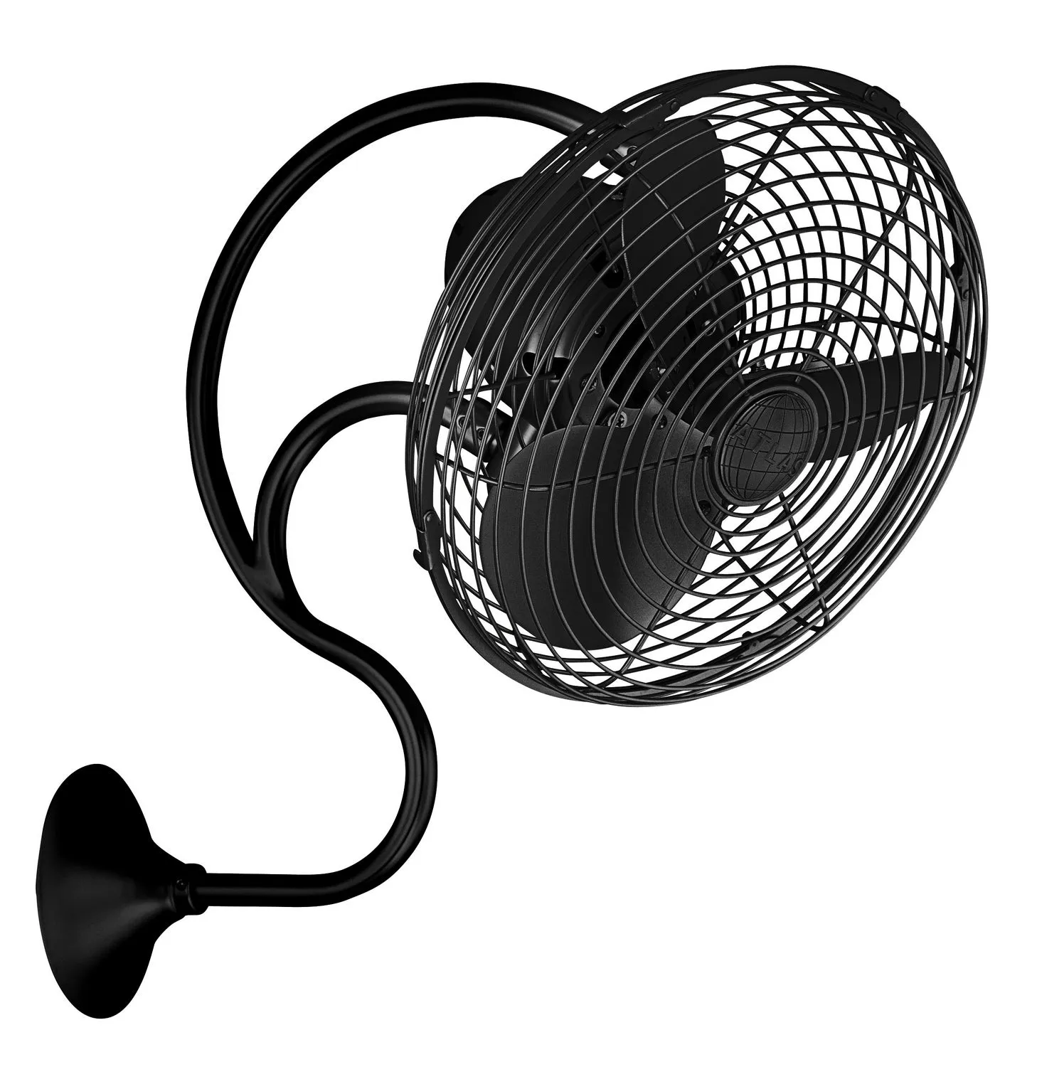 13" Wall Fan from the Melody Collection in Matte Black Finish by Matthews Fan Company