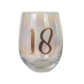 18th Rainbow Stemless WIne Glass - 600ml