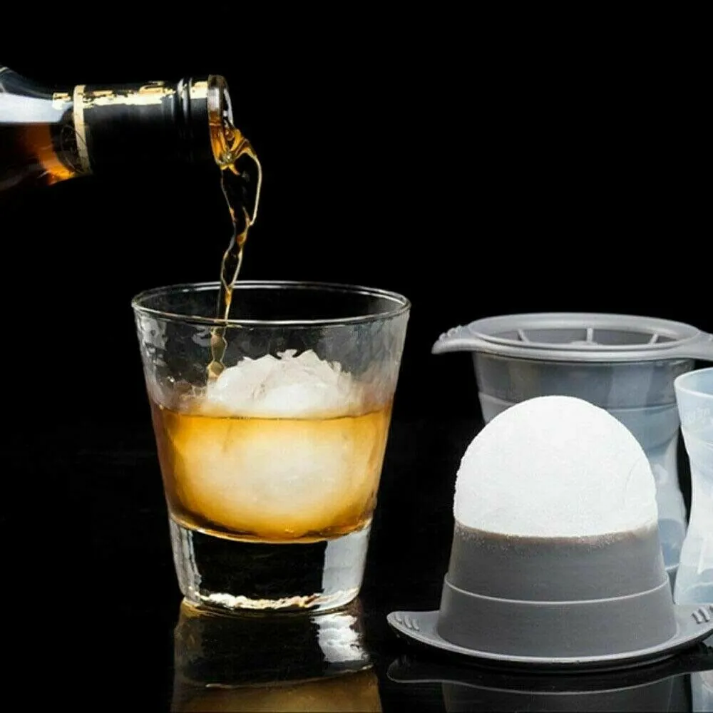 2pcs Durable Silicone Ice Ball Maker for Cocktails, Whiskey