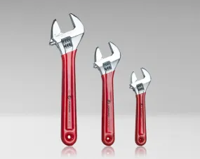 3 Piece Adjustable Wrench Set - 6", 8", 10" with Extra Wide Jaws