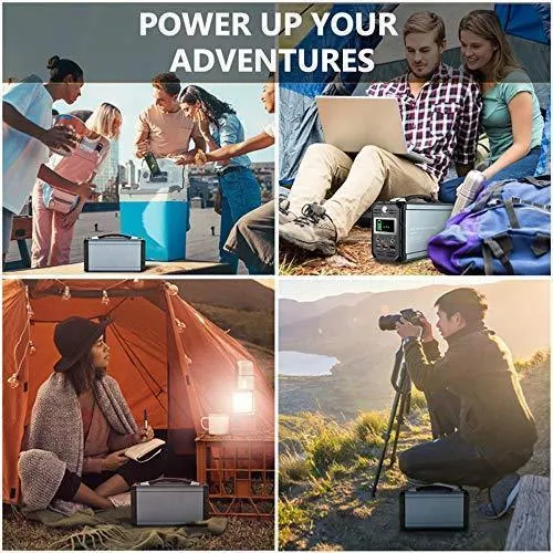 300W Solar Generator, FlashFish 60000mAh Portable Power Station Camping Potable Generator, CPAP Battery Recharged by Solar Panel/Wall Outlet/Car, 110V AC Out/DC 12V /QC USB Ports for CPAP Camp Travel