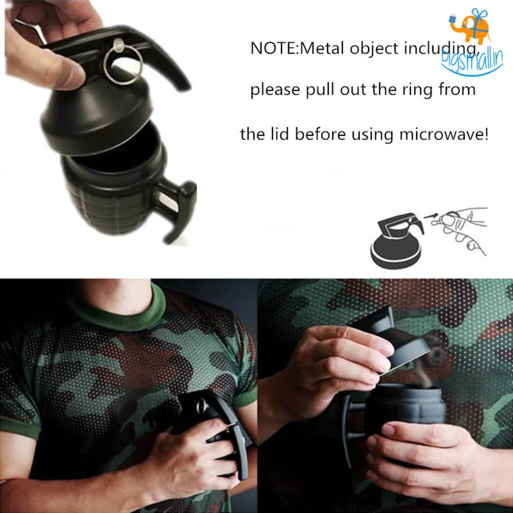 3D Grenade Mug with Lid