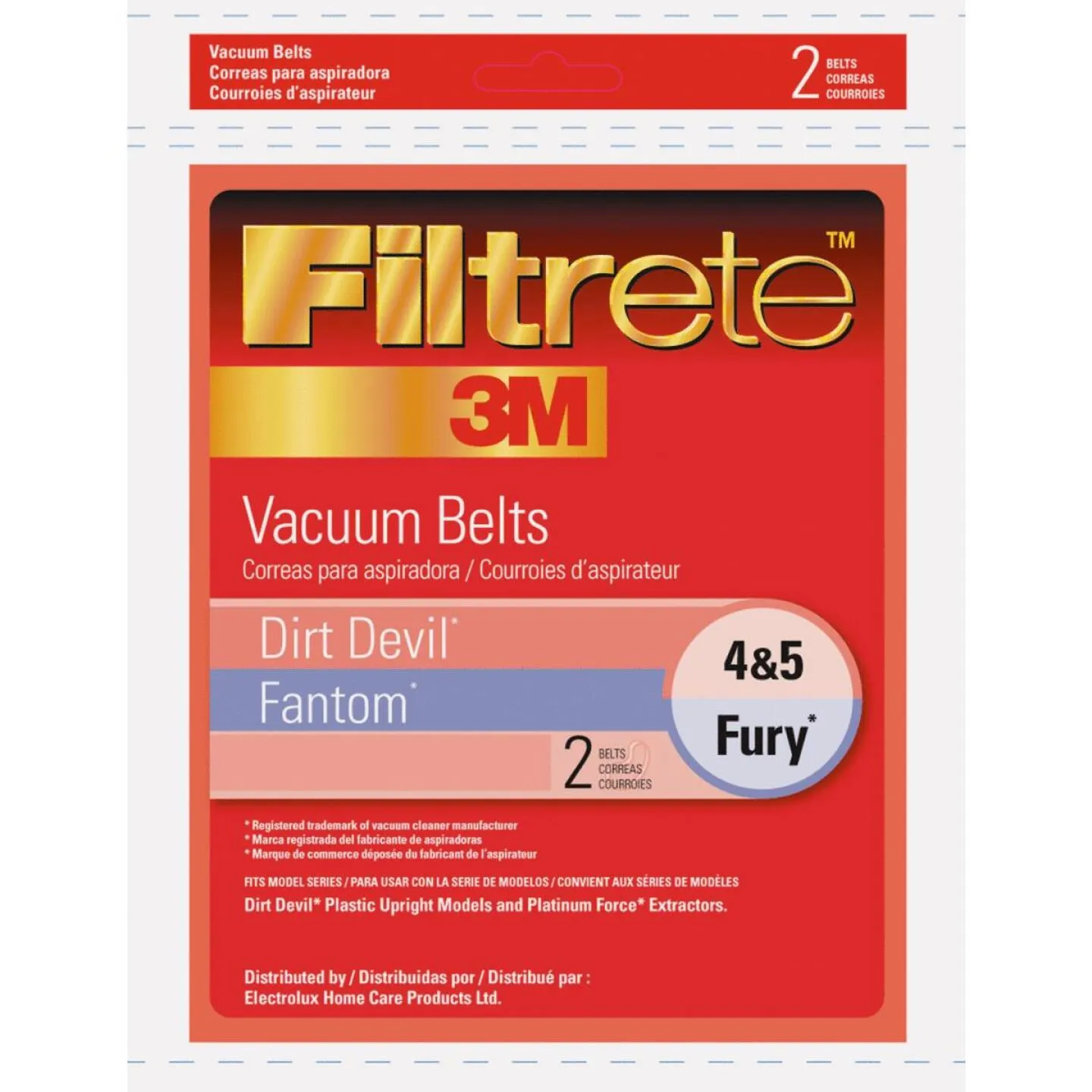 3M Filtrete Eureka Type 4/5 Action, Breeze, Featherlite, and Jaguar Vacuum Cleaner Belt (2-Pack)