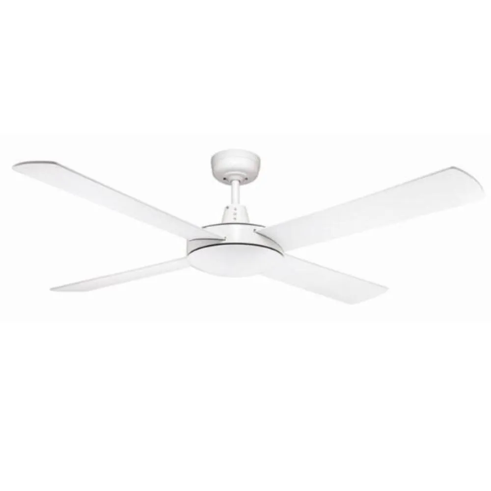 52" Lifestyle AC Ceiling Fan Brushed Aluminium, Matt Black, White DLS134 Martec Lighting