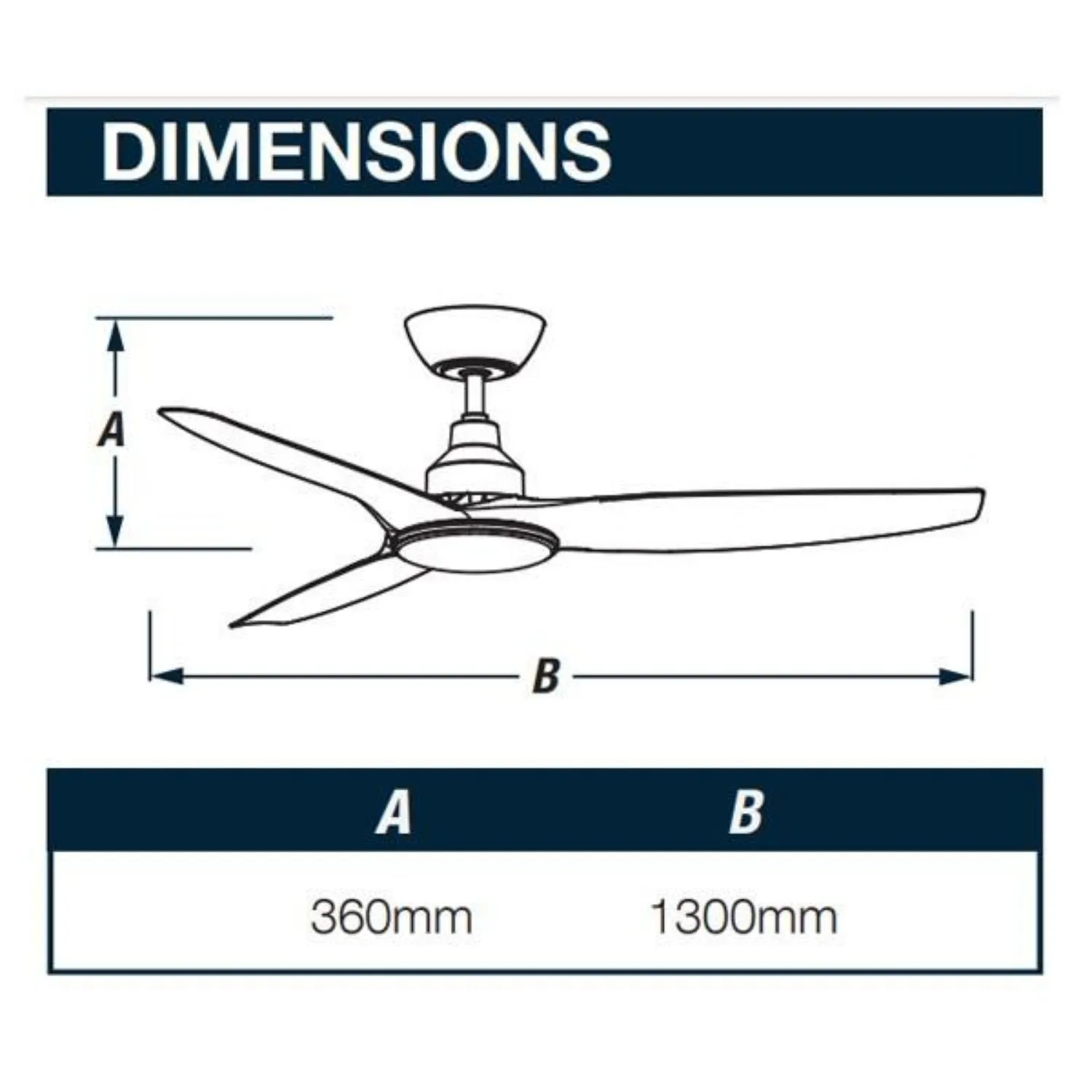 52" Skyfan DC Ceiling Fan w/ LED Light Black or White SKY1303BL-L, SKY1303TK-L, SKY1303WH-L