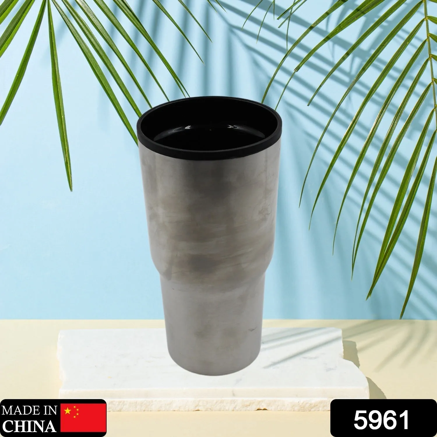 5961  STAINLESS STEEL VACUUM GLASS INSULATED GLASS COFFEE CUPS DOUBLE WALLED TRAVEL MUG, CAR COFFEE MUG