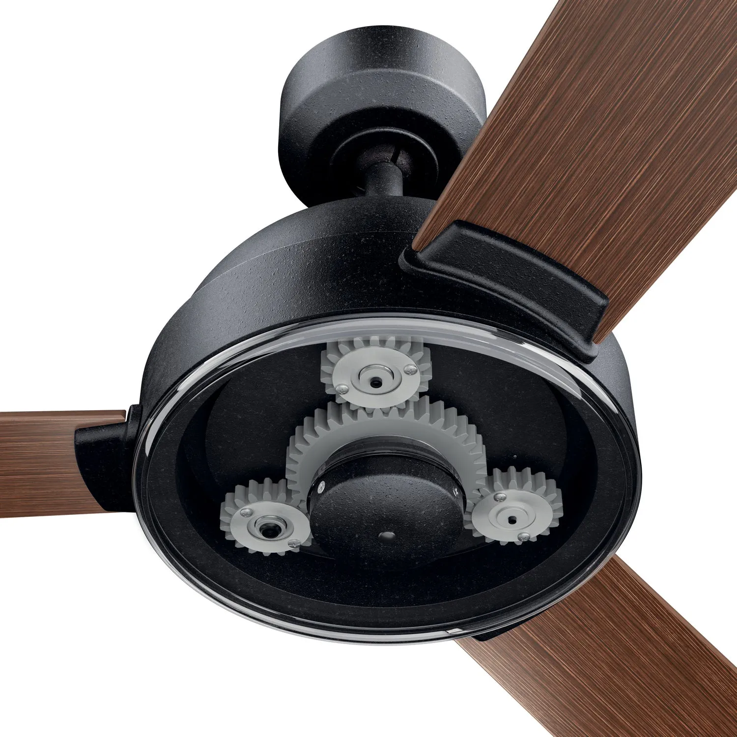 60"Ceiling Fan from the Pinion Collection in Distressed Black Finish by Kichler