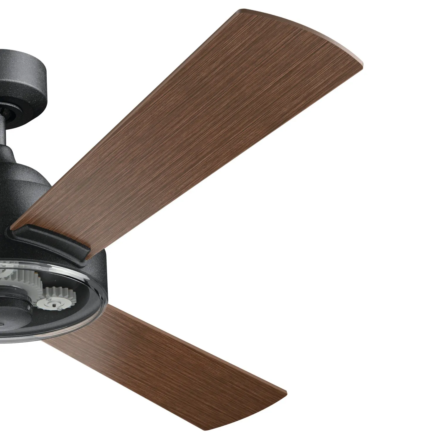 60"Ceiling Fan from the Pinion Collection in Distressed Black Finish by Kichler