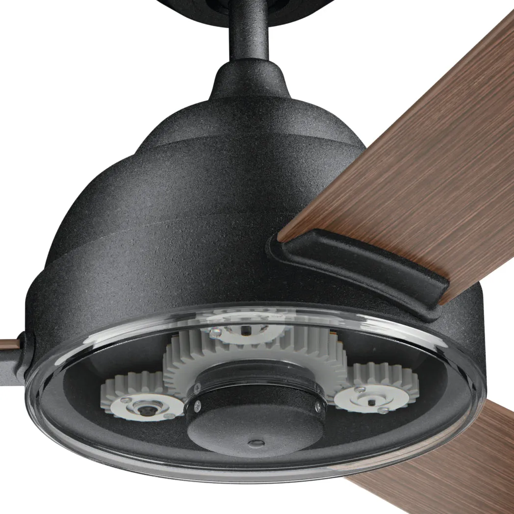 60"Ceiling Fan from the Pinion Collection in Distressed Black Finish by Kichler