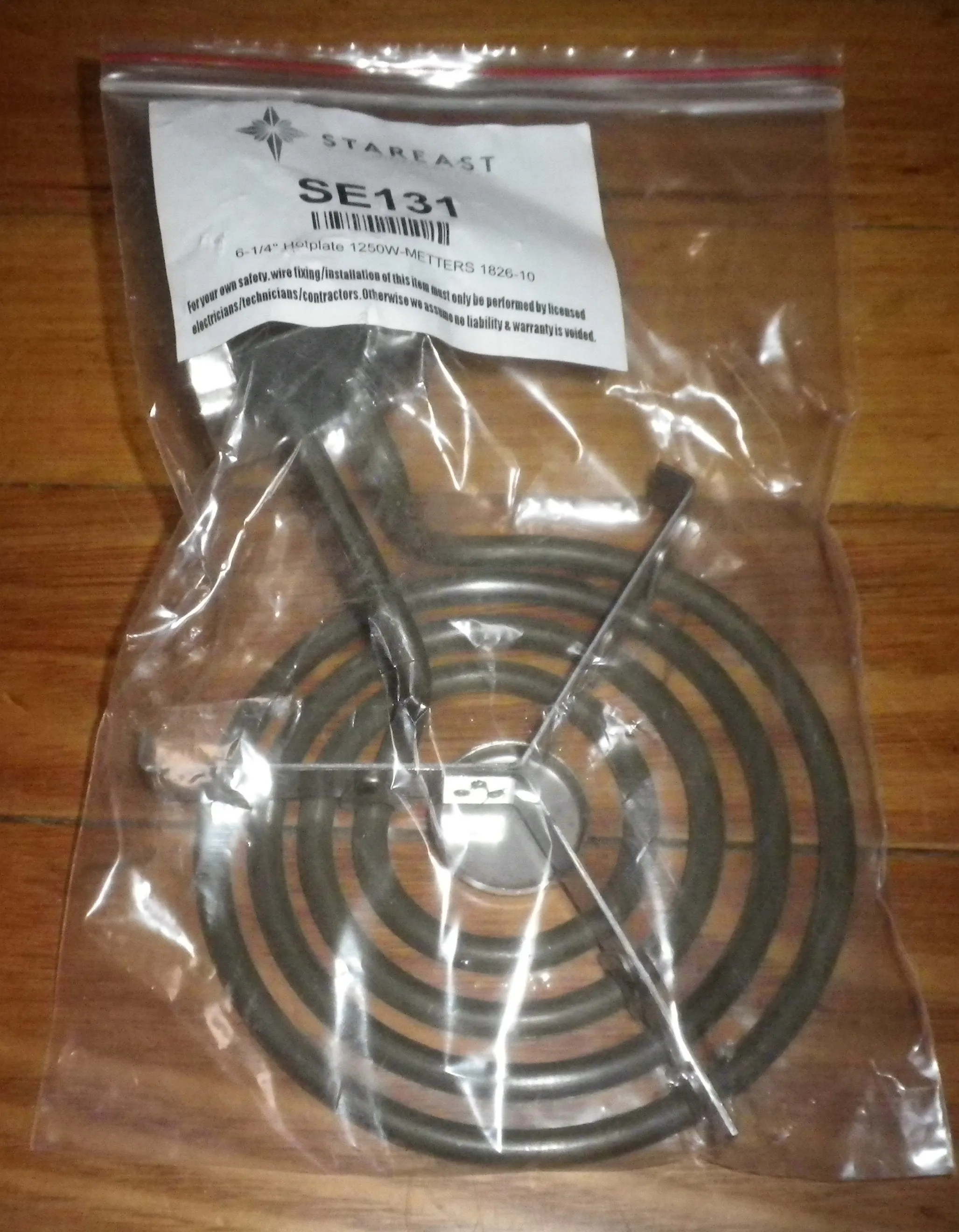 6.25" 1250Watt Metters Wire-in Hotplate - Part # 1826-10SE, SE131