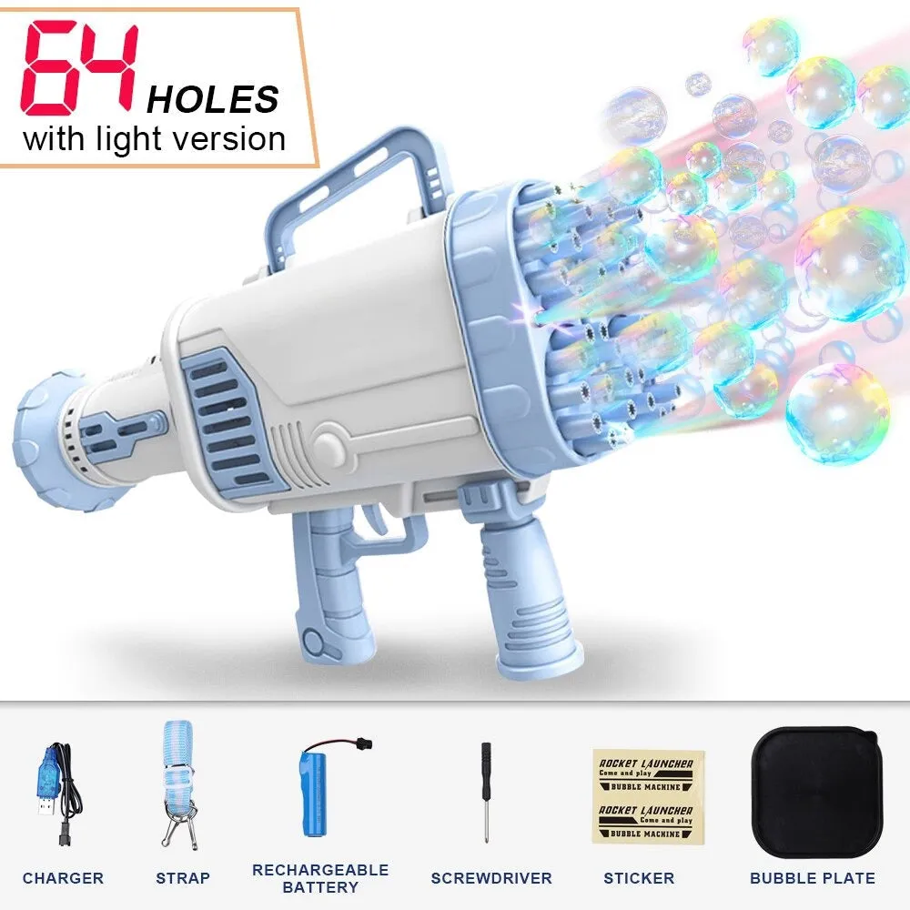 64-Holes Gatling Bubble Guns For Kids