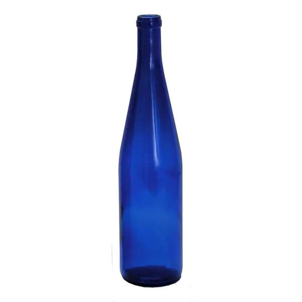 750ml Cobalt Blue California Hock Wine Bottles, 12 per case