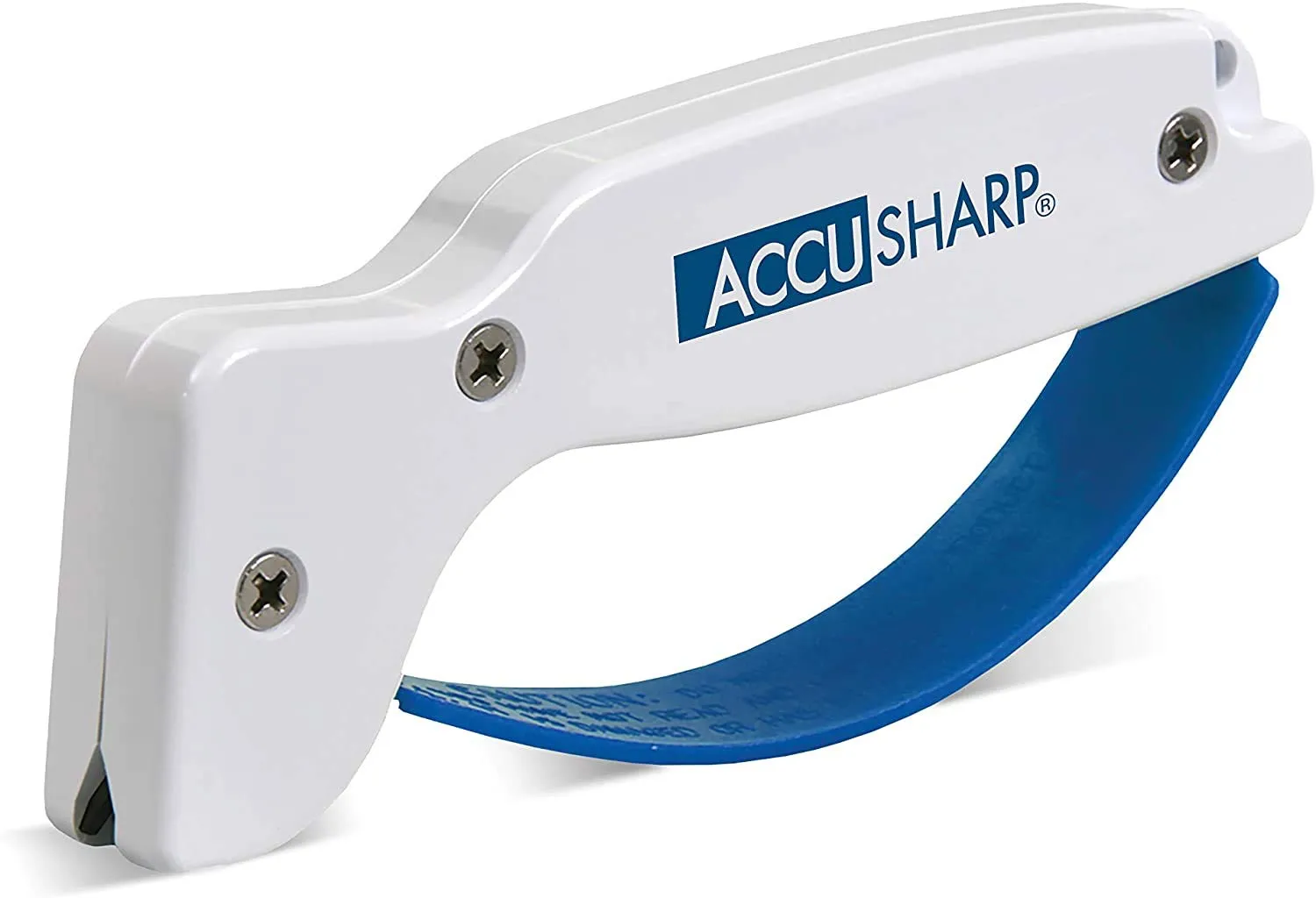 AccuSharp Knife Sharpener, Ergonomic Comfortable Handle, Compact & Easy to Use, Restore and Hone Straight & Serrated Knives, White