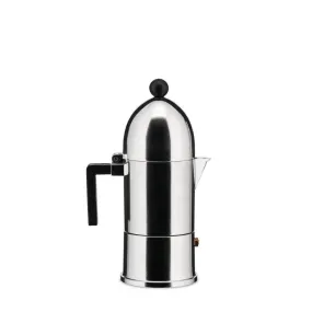 Alessi A9095 La Cupola coffee maker in steel with black handle and knob