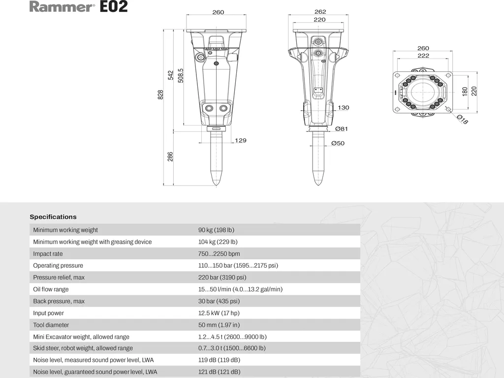 ALLIED Excellence Line Compact range hammer for mini loader