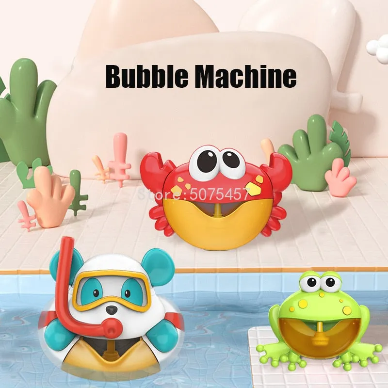 Apaffa's Fun Bubble Blower - Bathtub Toy Set for Kids with Crab, Bear, Duck