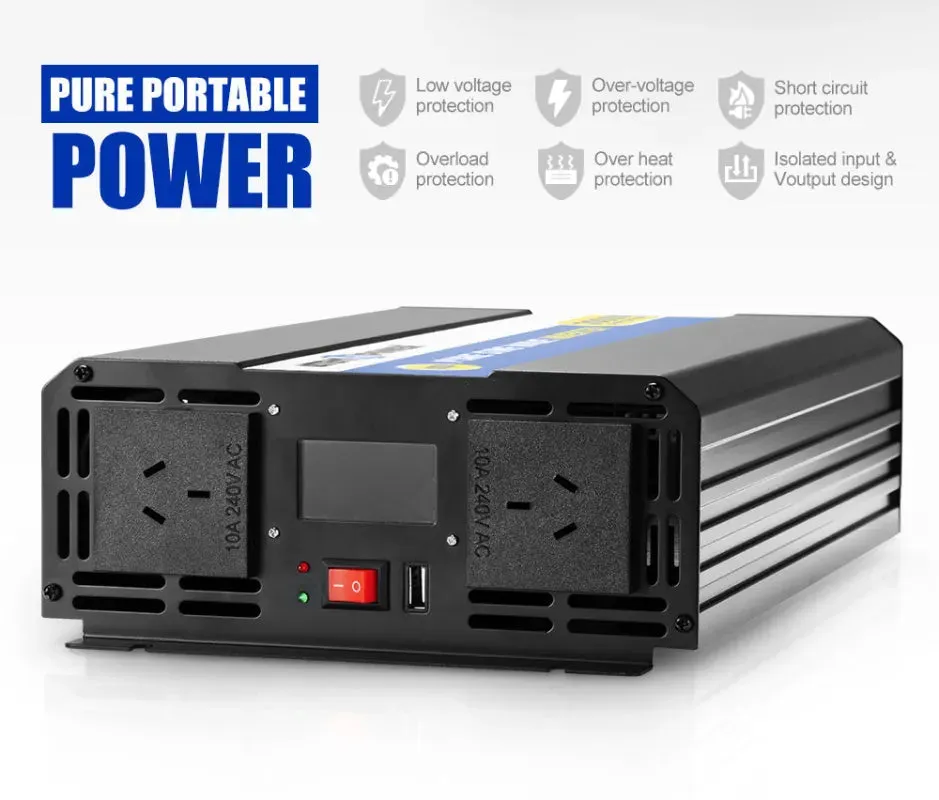 ATEM POWER 12V to 240V 3000W/6000W Pure Sine Wave Power Inverter