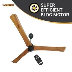 Atomberg Renesa  1400 mm BLDC Motor with Remote 3 Blade Ceiling Fan  Golden Oak Wood