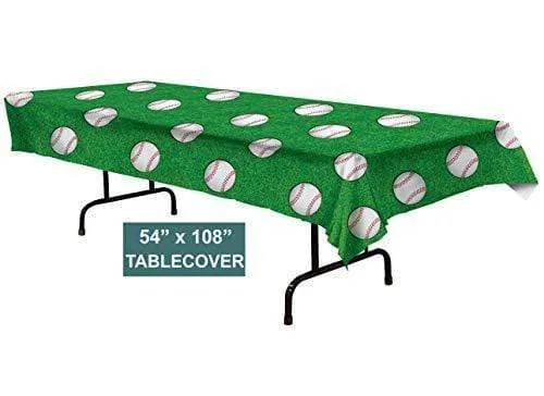 Baseball Party Table Covers, 54" x 108" (2 Pack)