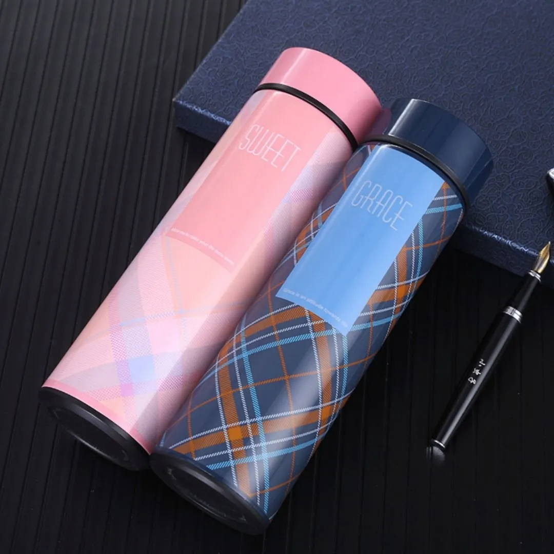 Best Temperature Water Bottle with Plaid Print | Bottles for Office [Vacuum Flask]