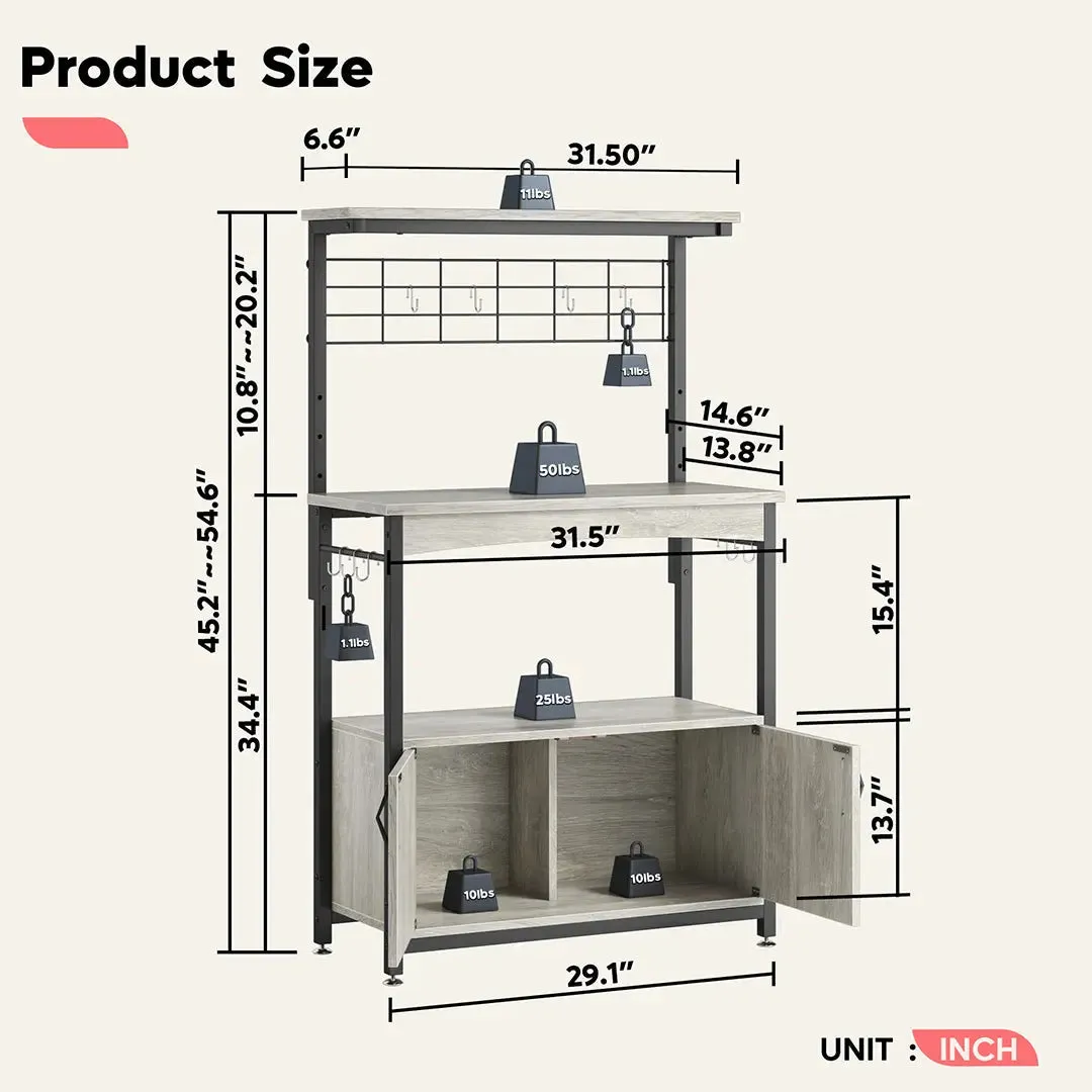 Bestier Microwave Stand with Storage Cabinet Bakers Racks