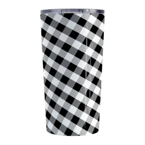 Black and White Gingham Tumbler Cup