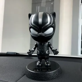 Black Solar Panther Bobblehead With Mobile Holder For Cars |14.5 CM