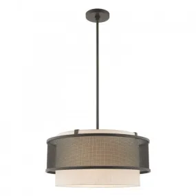 BRADDOCK 4 LIGHT PENDANT CHANDELIER, BRONZE