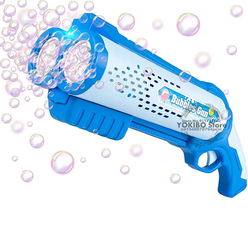 Bubble Gun Machine for Kids Toddler, 8 Hole Bubble Maker Automatic Bubble Blower with Led Light Soap Bubble Maker Summer Toys