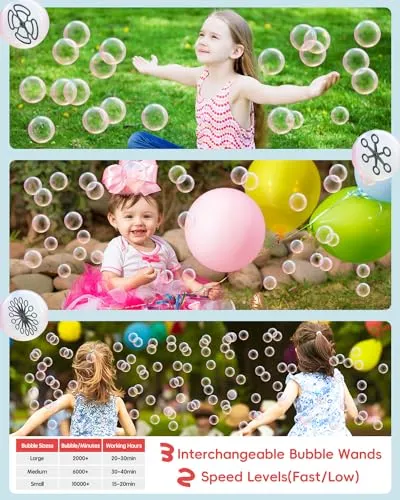 Bubble Machine, Make Big/Medium/Small Bubble, Outdoor Bubble Blower Machine for Pet Toddler Kid, Electric Bubble Maker Powered by Plugin/Battery for Wedding Birthday Party(Green)