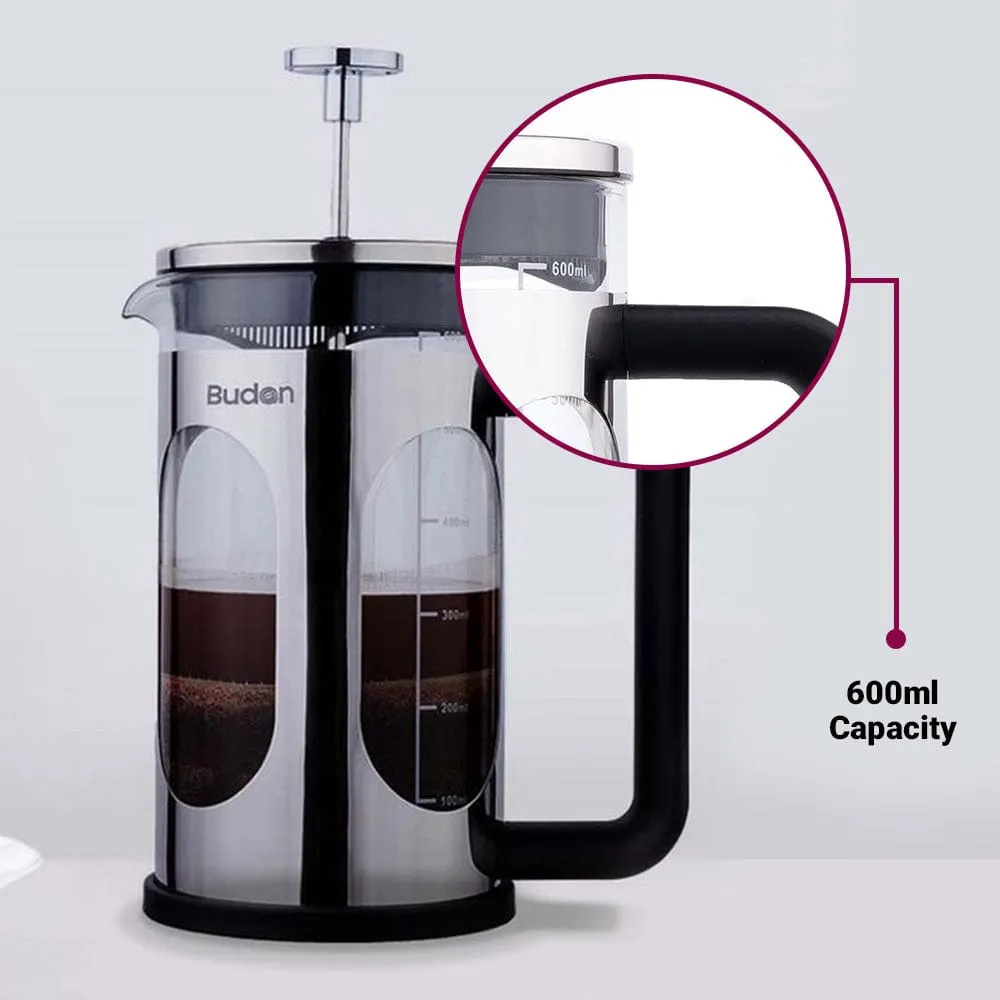 Budan French Press Coffee maker Stainless Steel | Best French Press Coffee Maker