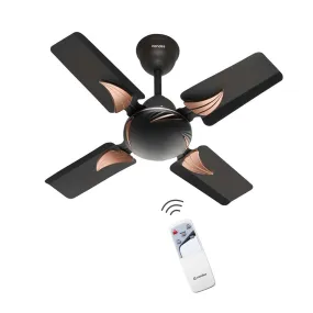 Candes Eon 600 mm /24 inch Ceiling Fan with Remote Control | BEE Star Rated, High Air Delivery & Energy Saving | Small Fan for Kitchen, Balcony & Small Room | 1 1 Year Warranty | Coffee Brown