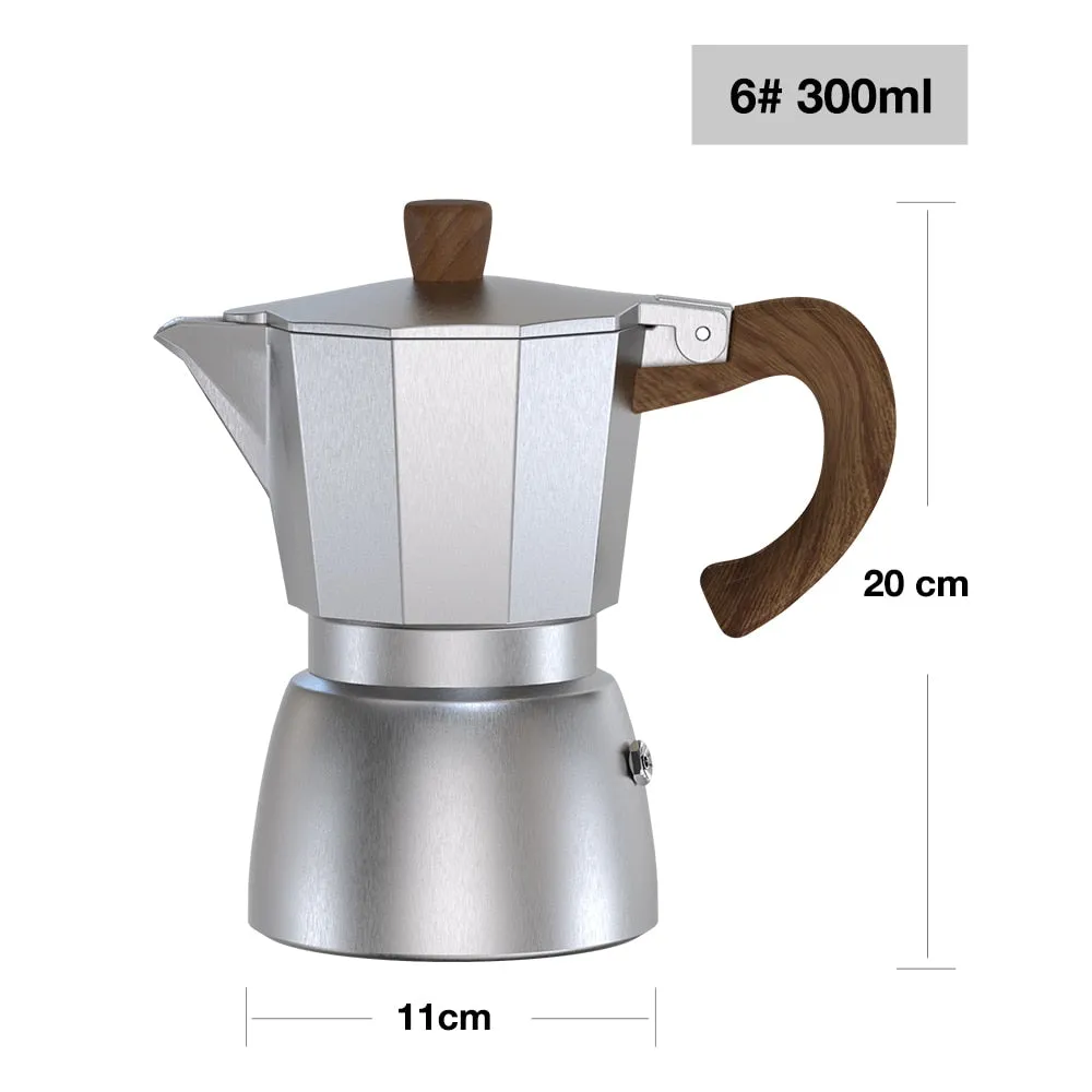 Coffee Maker Pot Aluminum Mocha Espresso Percolator Pot Coffee Kettle Cafetera Home Outdoor Stovetop Cafe Tools Sliver Red Black