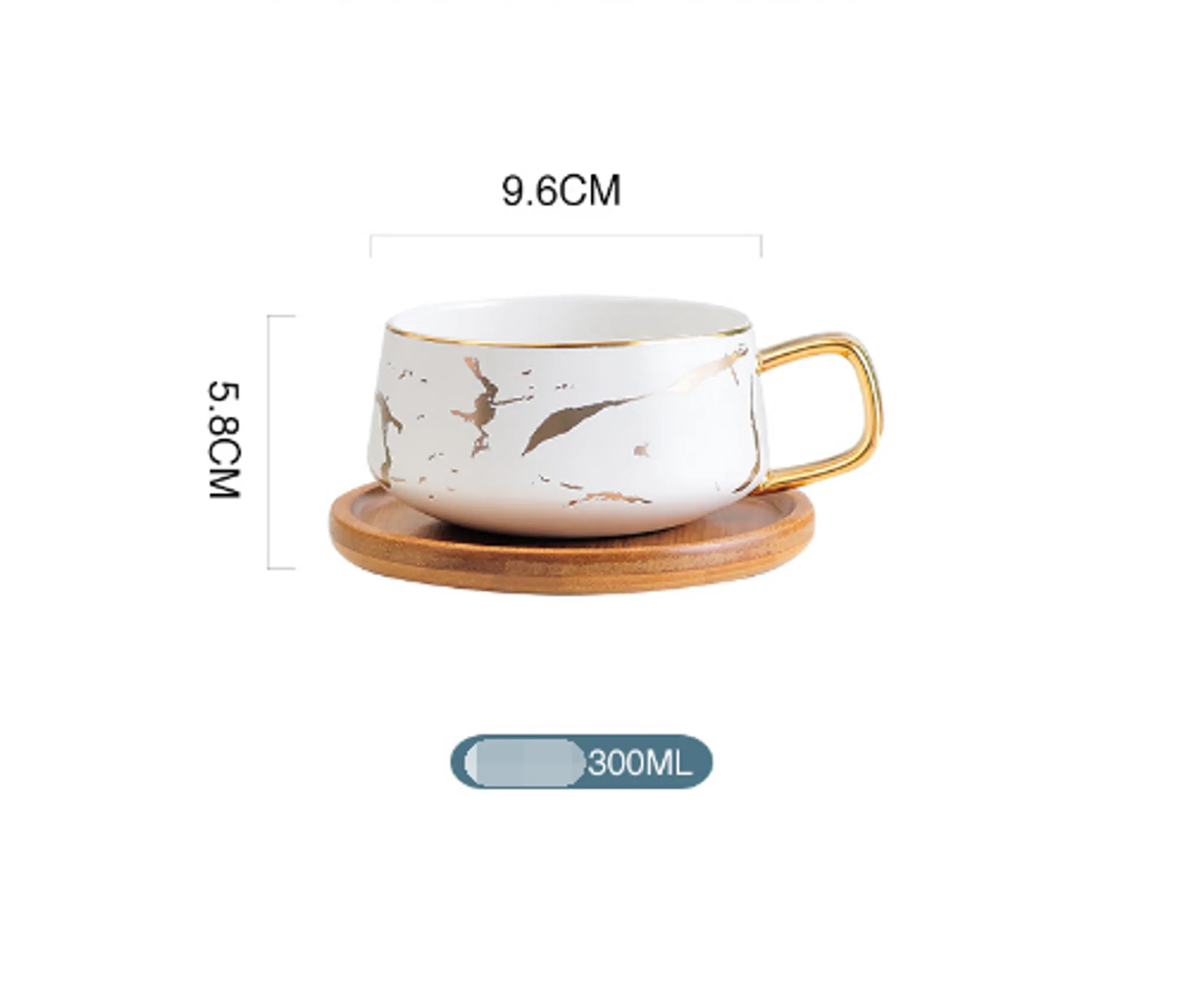 Coffee Mug Collection with Marble Gold Inlay