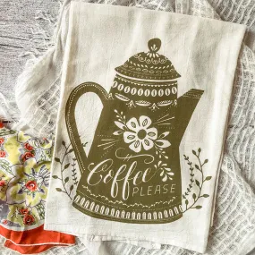 Coffee Please Tea Towel