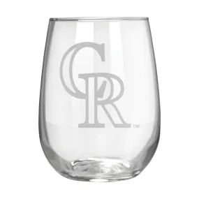 Colorado Rockies 17 oz. Stemless Wine Glass