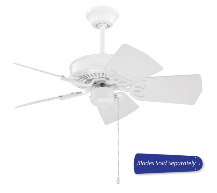 Craftmade PI30W - 30 Inch Ceiling Fan, Blade Options White