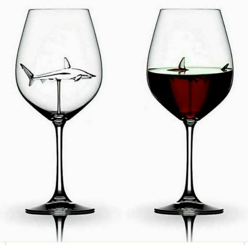 Crystal Shark Wine Glass by Style's Bug