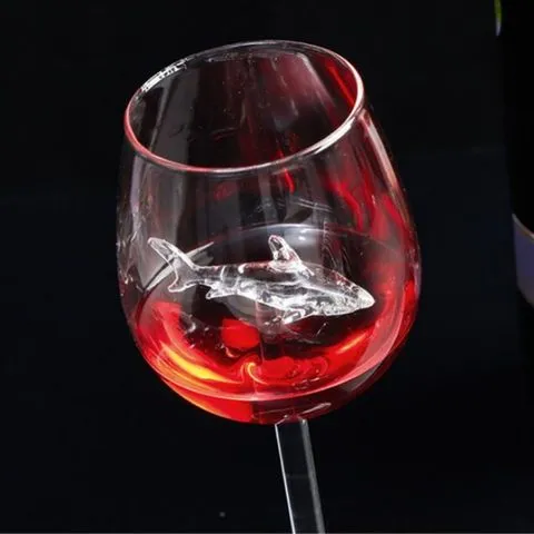 Crystal Shark Wine Glass by Style's Bug