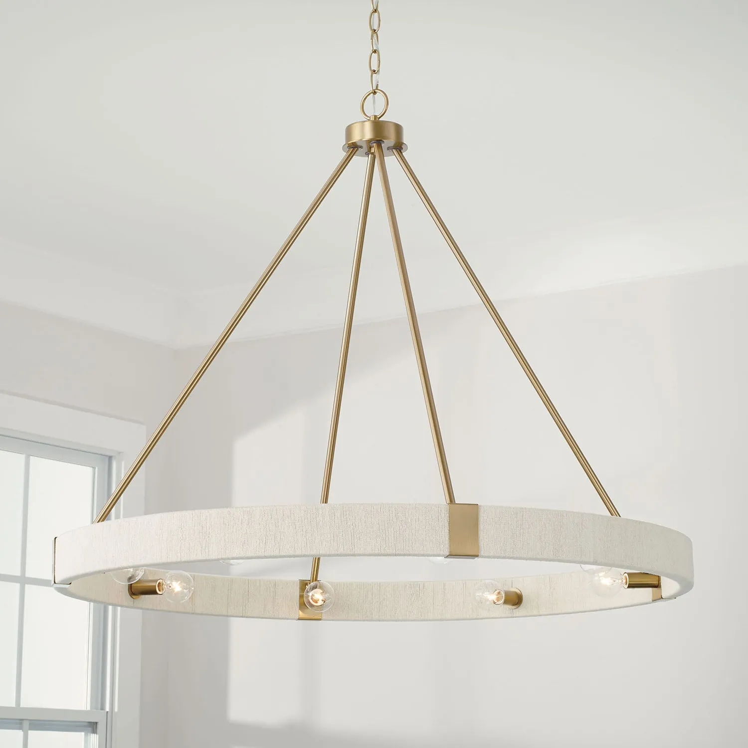 DELANEY 8-LIGHT CHANDELIER, MATTE BRASS