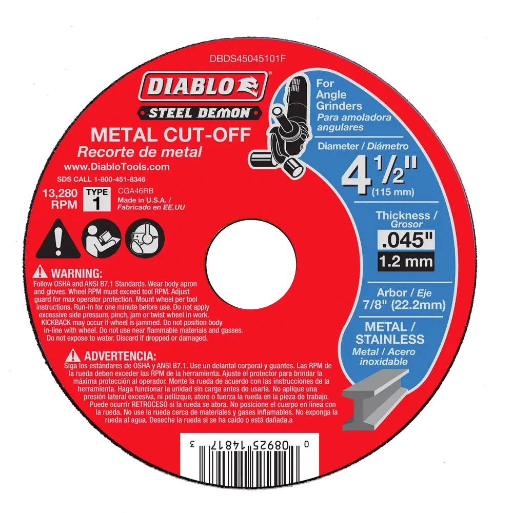 Diablo | 4-1/2" Type 1 Steel Demon™ Metal Cut-Off Disc