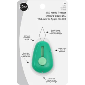 Dritz LED Lighted Needle Threader with Cutter Green