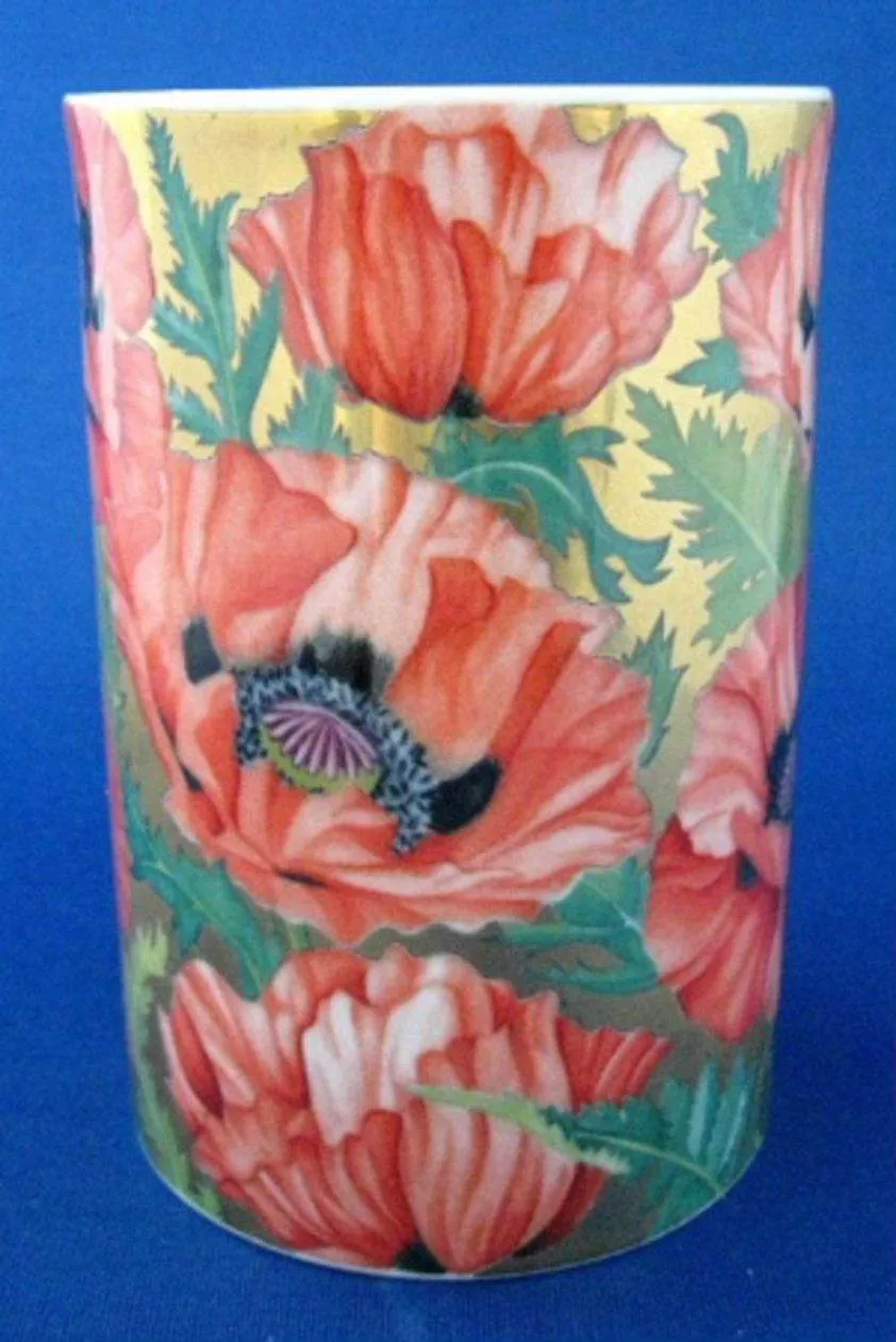 Dunoon Mug Buckingham Gorgeous Oriental Poppies Metallic Gold Brookshaw