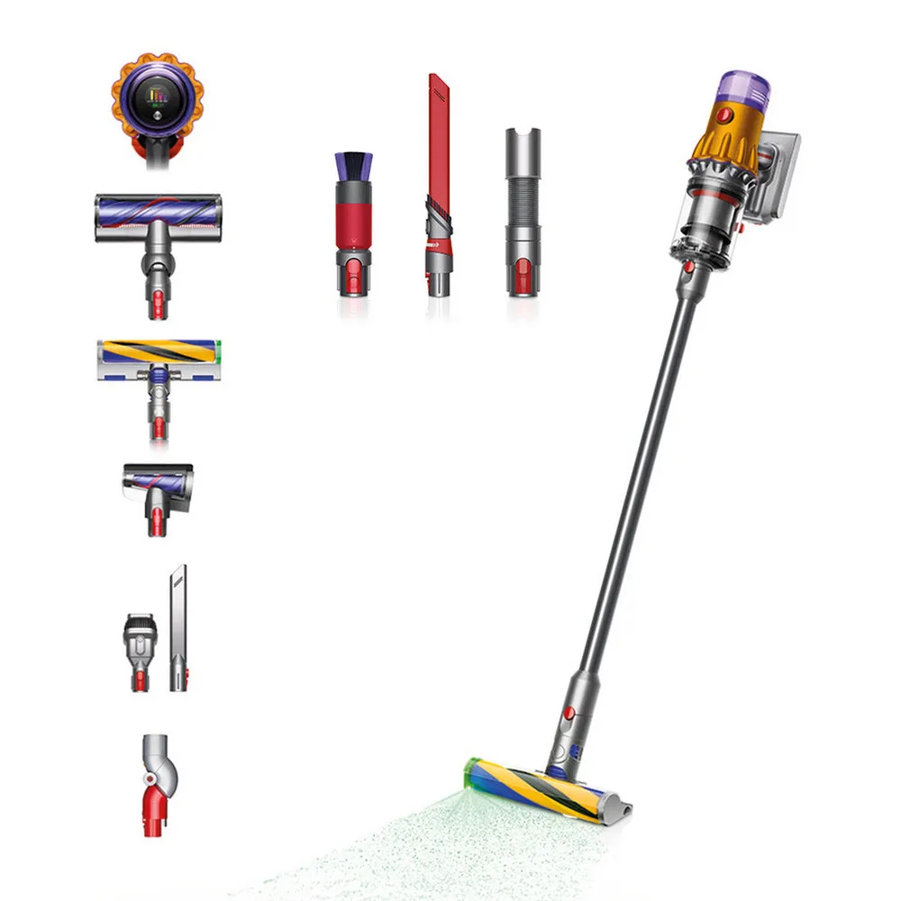 Dyson V12 Detect Slim Absolute Cordless Vacuum Cleaner with Detail Cleaning Accessory Kit Yellow Nickel V12-2023KIT