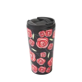 Eco Chic Black Macintosh Rose Thermal Coffee Cup