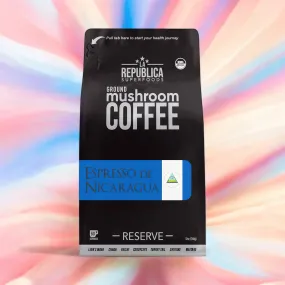 Espresso De Nicaragua Ground RESERVE Mushroom Coffee - La Republica