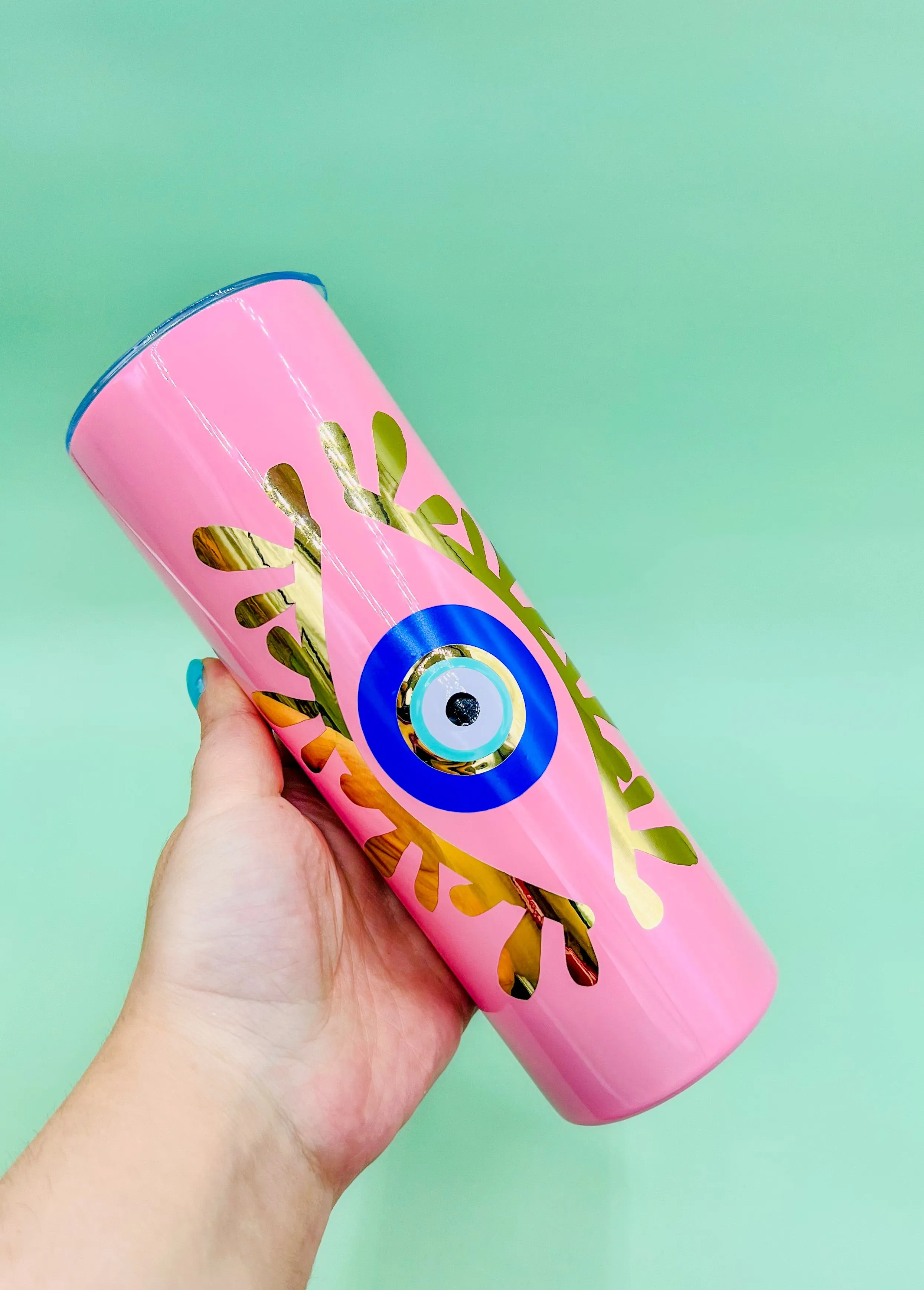 Evil Eye Design Amida By Zaa Personalized Tumbler With Your Name 20 ounces Custom Tumbler Evil Eye Protection