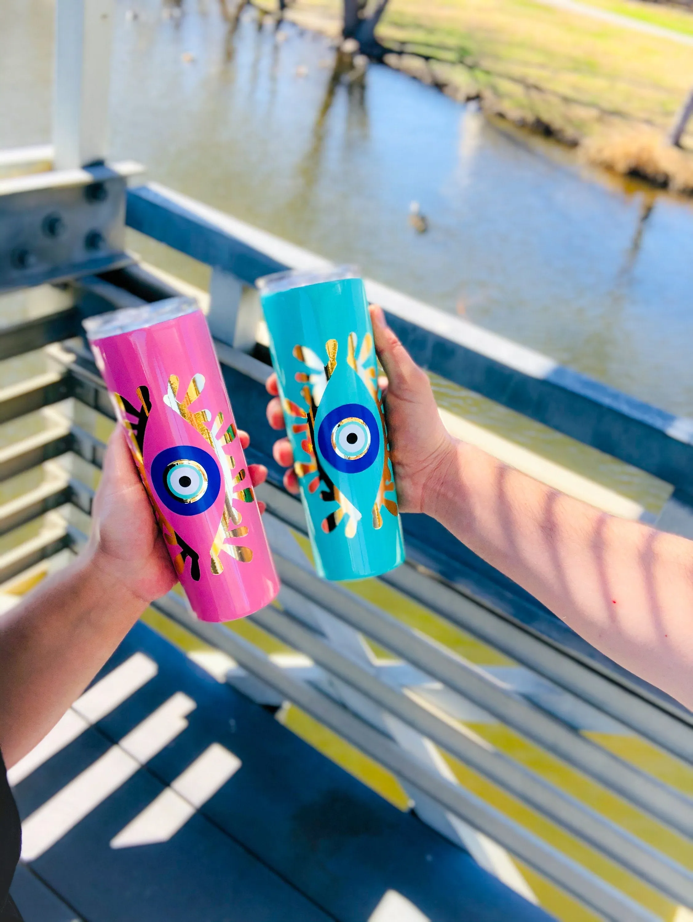 Evil Eye Design Amida By Zaa Personalized Tumbler With Your Name 20 ounces Custom Tumbler Evil Eye Protection