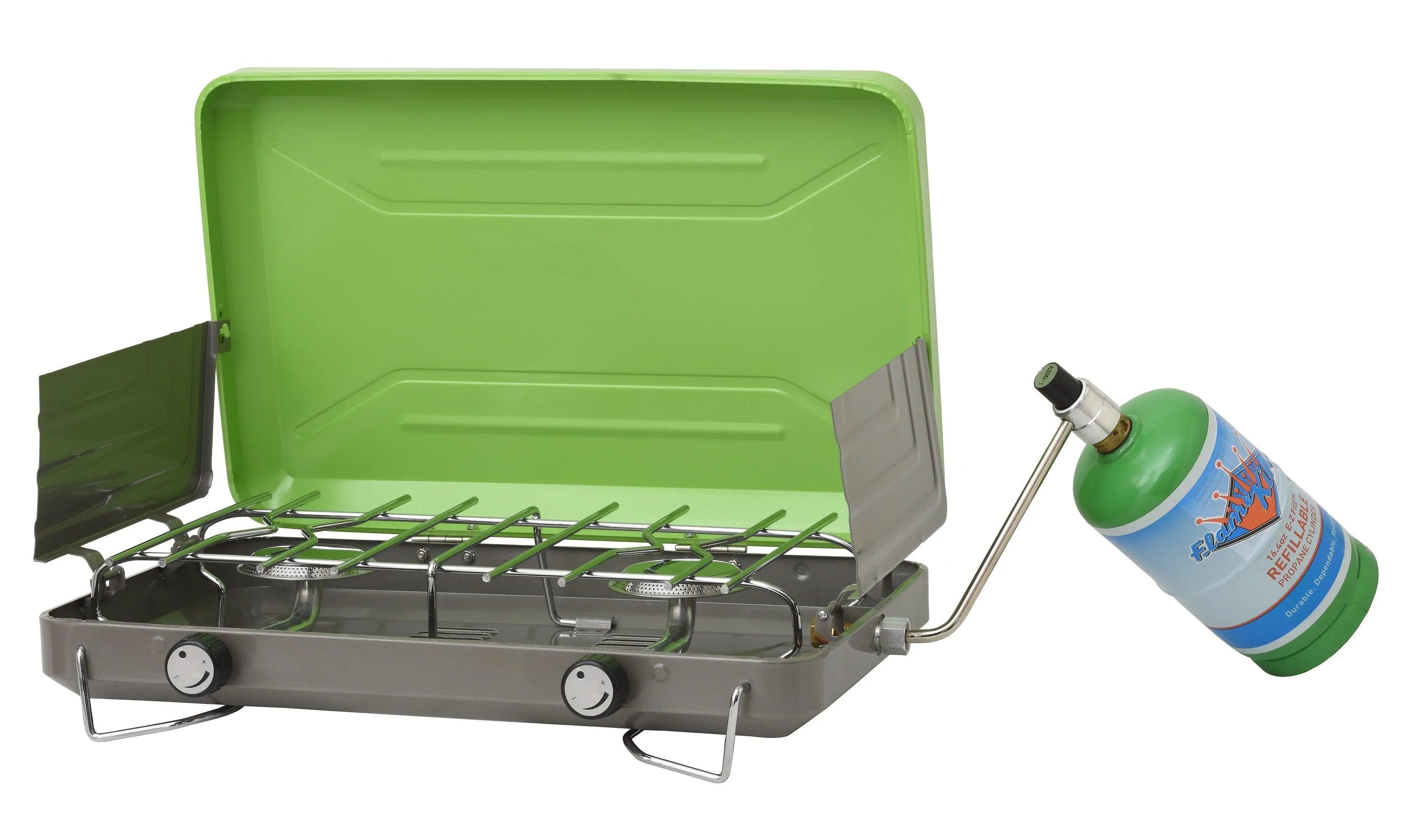 Flame King 2 Burner Portable Propane Gas Camping Stove Grill